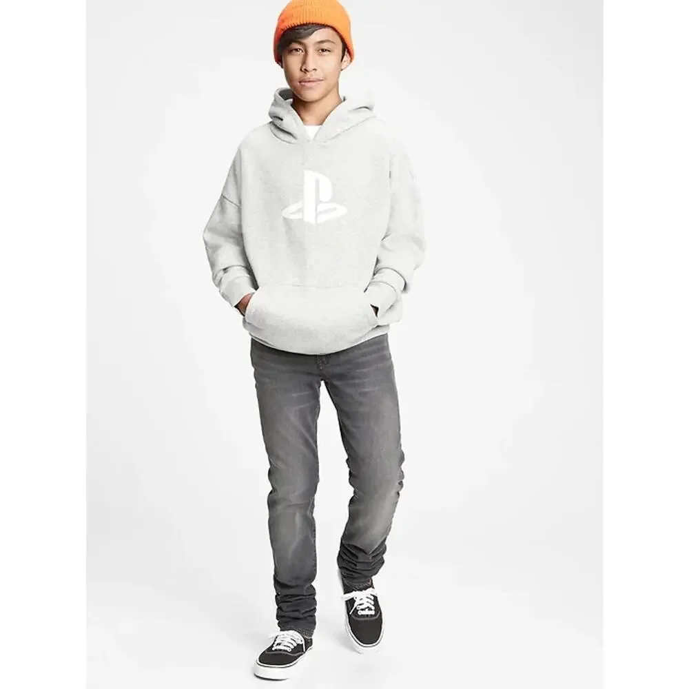 Gap Sweatshirt Playstation Hoodie Teen XL Heathered Gray‎ Cotton Soft Comfy Logo